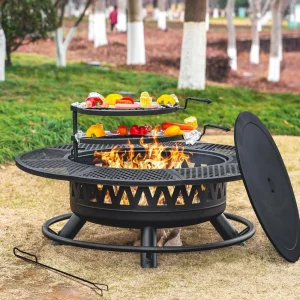47 Inch Fire Pit with 2 Grills